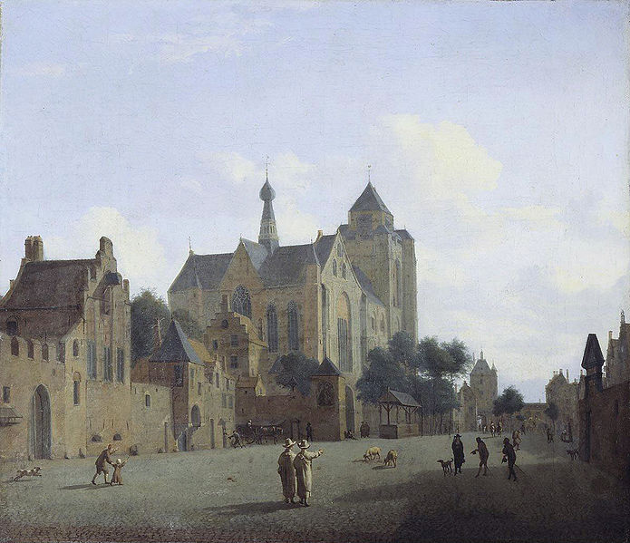 Jan van der Heyden The church at Veere